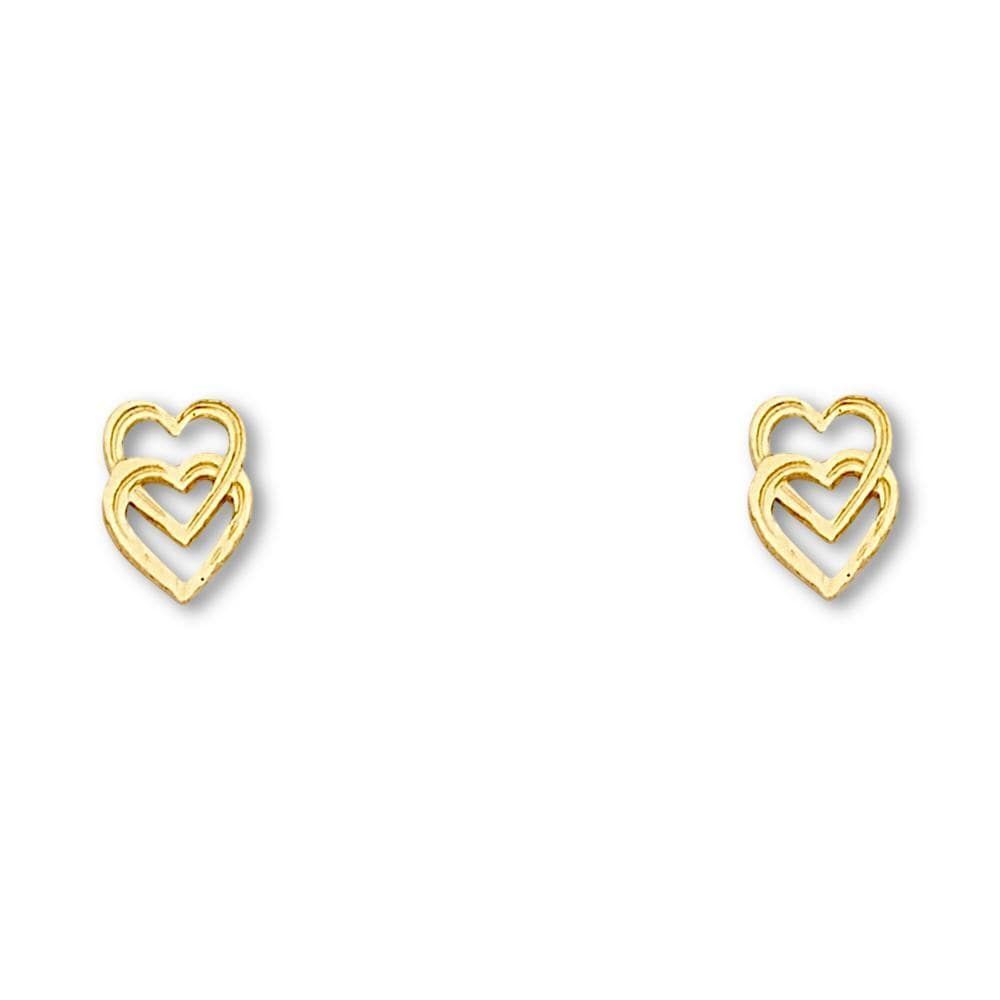 14K Gold Heart Stud Earrings | Minimalist Everyday Jewelry By Tehrani Jewelry